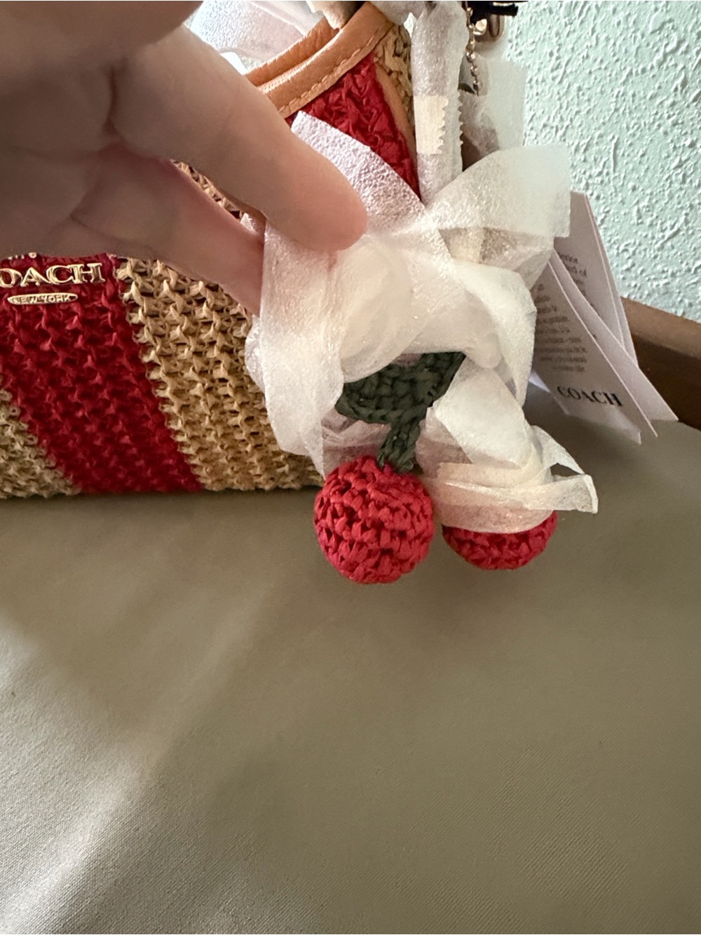 Coach Crochet Mini Bag in Red and Natural Teri Shoulder bag - Picture 3 of 12